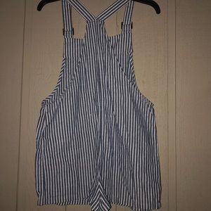 Striped Overall Shorts